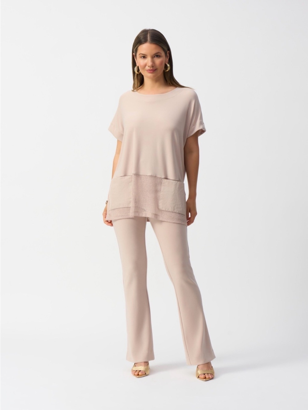 Joseph Ribkoff Beige Pull-On Straight Leg Pants NWT Size 10